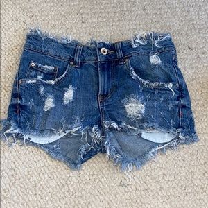 Zara distressed shorts
